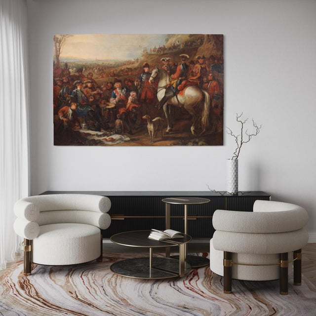 French Artist, Halt of the Mounted Grenadiers of the King's Guard, 1750, Oil on Canvas For Sale - Image 15 of 16