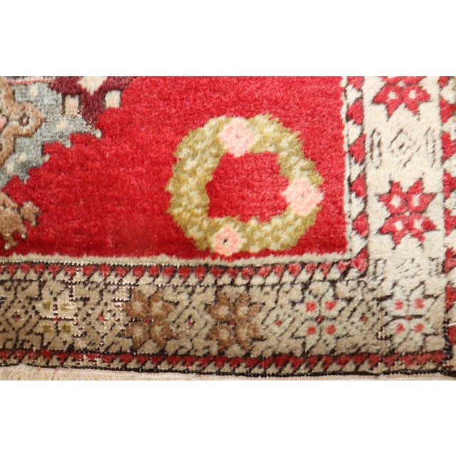 Mini Square Antique Turkish Rug For Sale - Image 12 of 18