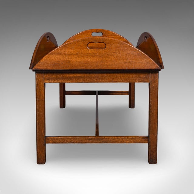 Brown Large Vintage Butler's Tray Table, English, Serving Stand, Art Deco, Circa 1930 For Sale - Image 8 of 12