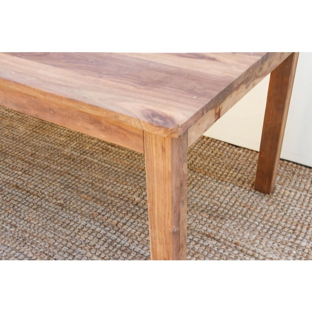 The Architect's 96-Inch Reclaimed Teak Parson Table For Sale In Los Angeles - Image 6 of 13