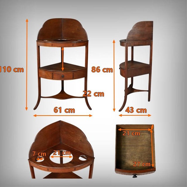 Small Mahogany Corner Vanity Unit, Early 20th Century For Sale - Image 15 of 16