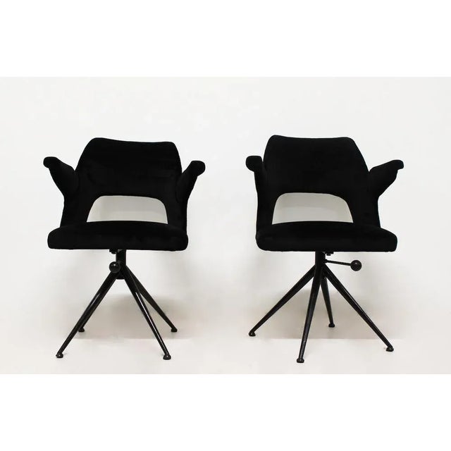 Metal Vintage Metal & Velvet Chair, 1970s For Sale - Image 7 of 7