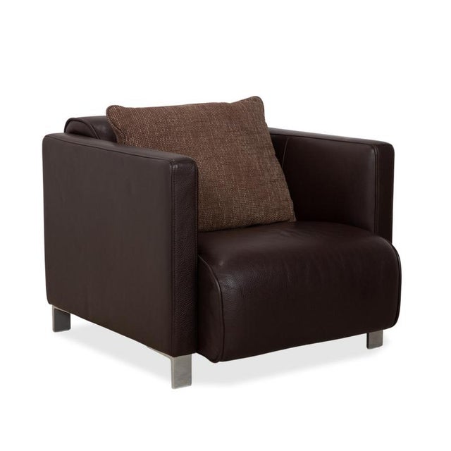 Modern Model 6300 Armchairs in Brown Leather from Rolf Benz, Set of 2 For Sale - Image 3 of 16