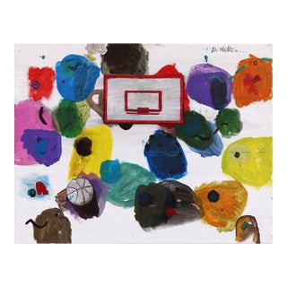 Nba Play - Original Contemporary Basketball Sports Acrylic Painting on Canvas For Sale