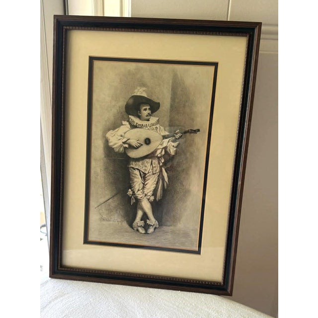 Vintage Mid-Century Modern Stephen James Ferris Troubadour Aquatint Print Framed For Sale - Image 14 of 14