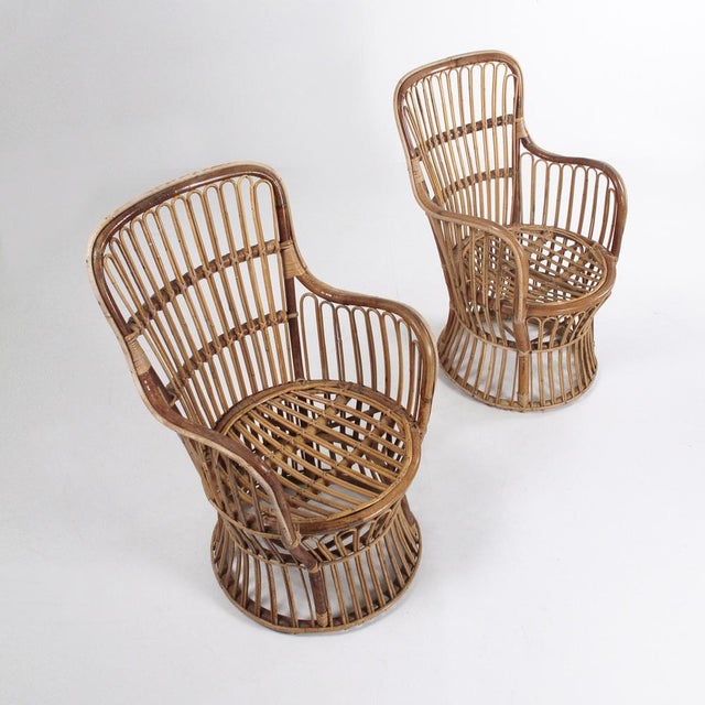 Vintage Rattan Armchairs, 1960s, Set of 2 For Sale - Image 9 of 14