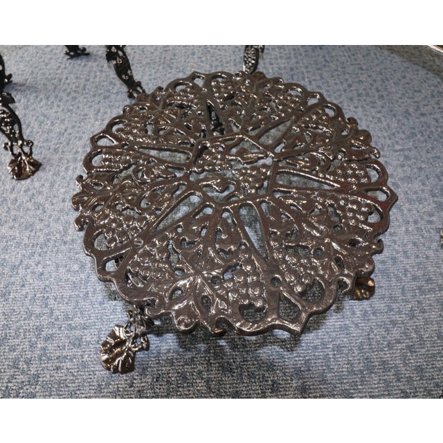 Black Circa 1950s — By J. F. Day & Co. Cast Iron Grapevine Garden Suite, 5 Pieces, Attributed For Sale - Image 8 of 13