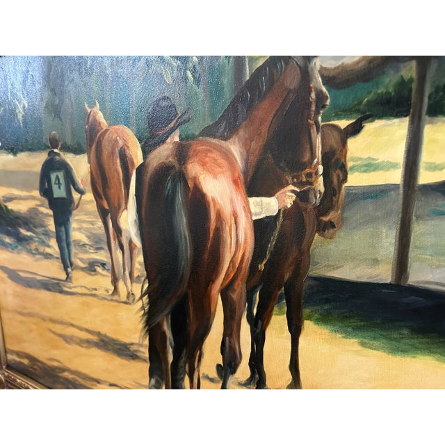 2004 Original Oil on Canvas by Marlan Winter Cotner, Yearling Auction, Signed Equestrian Art For Sale - Image 10 of 13