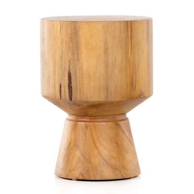 Four Hands Jovie Outdoor End Table, Natural Teak For Sale In Austin - Image 6 of 12