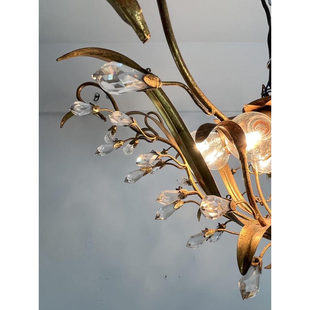 Large Mid-Century Ceiling Lights in Crystal and Iron attributed to Maison Baguès, 1970s, Set of 2 For Sale - Image 17 of 18