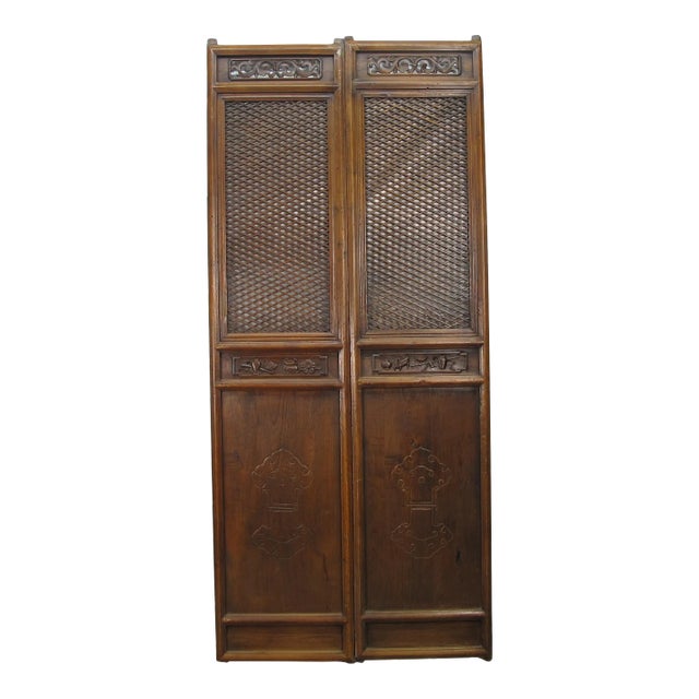 Pair of Beautiful Lattice Screen Door Panel For Sale
