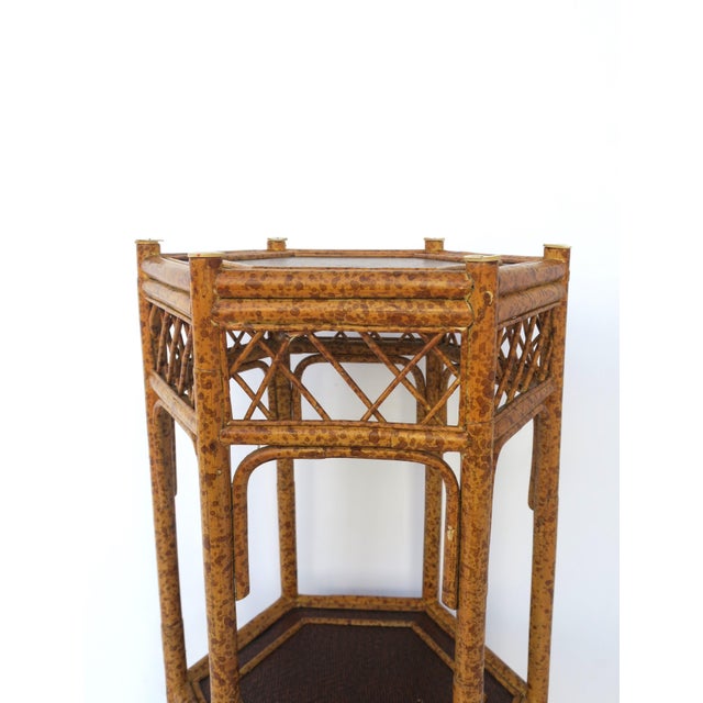 Bamboo-Esque Accent Side Table With Shelf by Maitland-Smith For Sale - Image 9 of 14