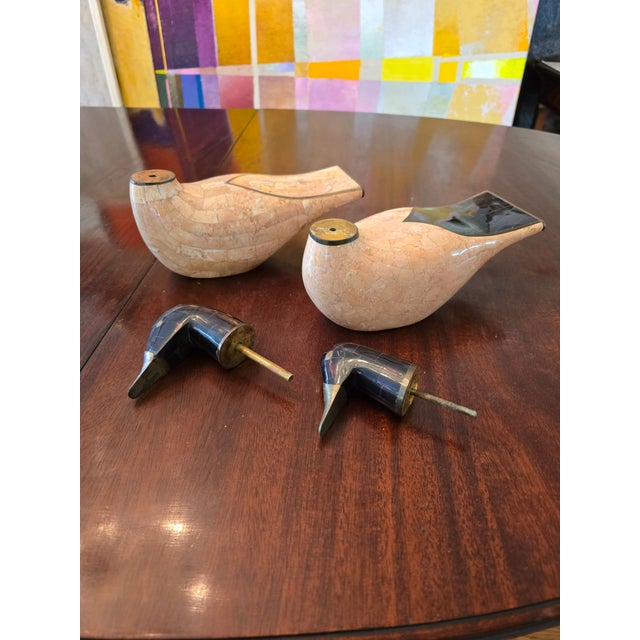 Stone Vintage Maitland-Smith Marble Tessellated Ducks- a Pair For Sale - Image 7 of 12