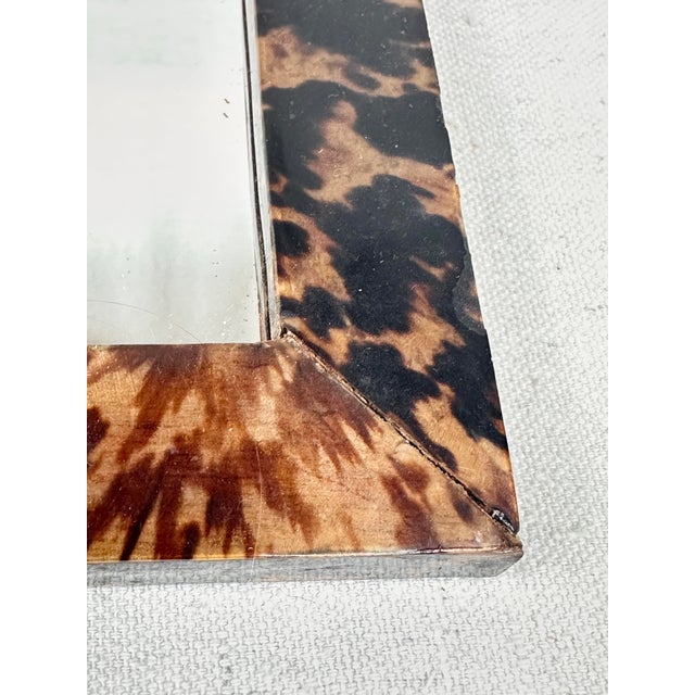 Traditional Vintage Faux Tortoise Wood Burl Mirror For Sale - Image 3 of 5