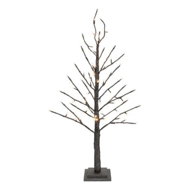 LEDBlack Glittered Twig Tree 36"H For Sale
