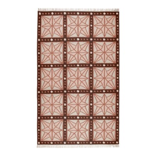 Part & Parcel Goods Wool Star Rug, 15' x 20', Bisque, Topaz, Chocolate and Eggshell For Sale