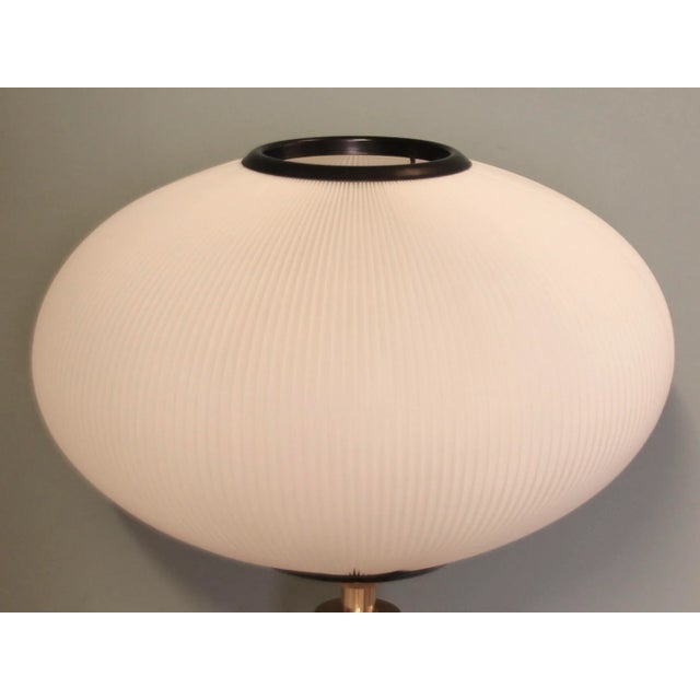 Tripod Height-Adjustable Floor Lamp with Toroidal Pleated Shade, 1950s For Sale - Image 11 of 12