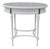 Mid-Century Louis XVI Style Oval Table with Glass Top and Pull-Out Leaves, 1940s For Sale