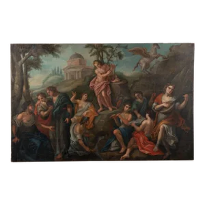 Original Oil on Canvas Large Allegorical Painting, Italian School 1750-1800