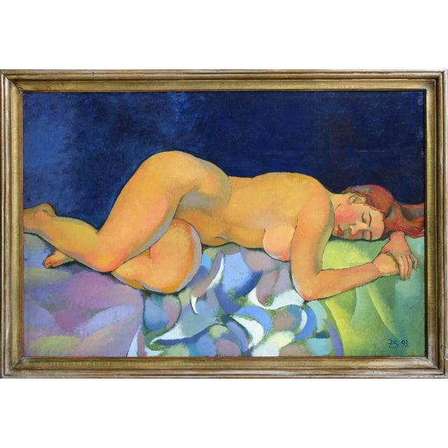 Zita Sudnika, Night. Oil on canvas, 70x105 cm This piece has an attribution mark, I am sure that it is completely...