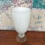 Italian White Glass Vase With Silicon Design on Pedestal For Sale - Image 4 of 11