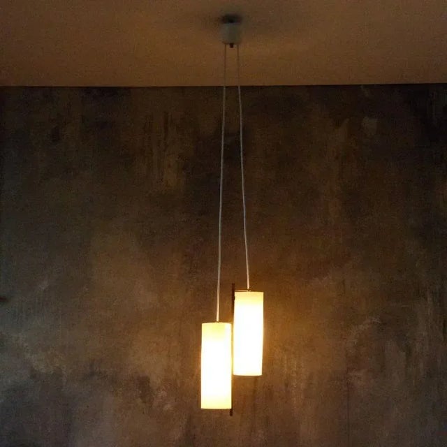 Gold Scandinavian Ceiling Lamp in Brass and Opal Glass, 1950s For Sale - Image 8 of 18