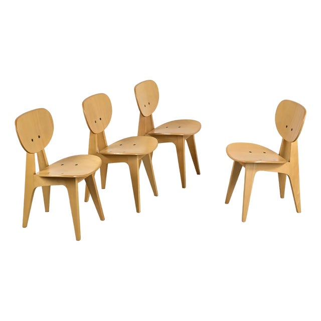 3221 Chairs by Jenzo Sakakura for Tendo Mokko, 1980s, Set of 4 For Sale
