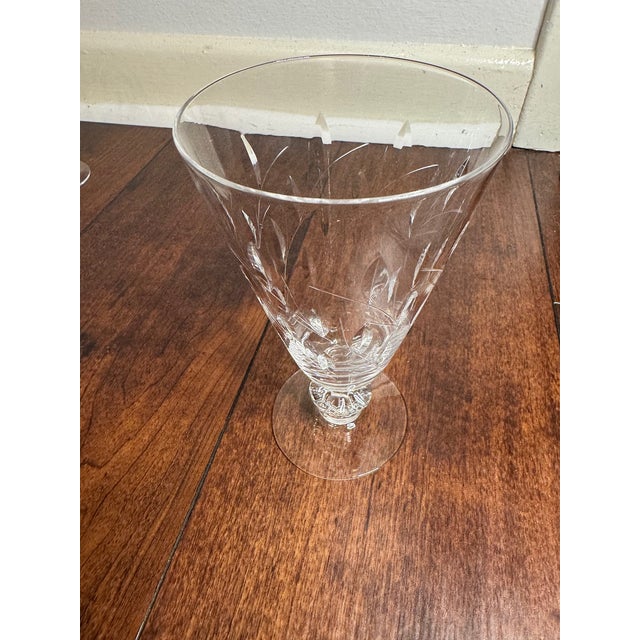 Mid 20th Century Mid 20th Century Duncan & Miller “Willow” Crystal Iced Tea Goblets –Set of 4 For Sale - Image 5 of 13