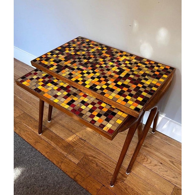 Rare Vladimir Kagan Mosaic Nesting Tables for KaganDreyfuss, circa