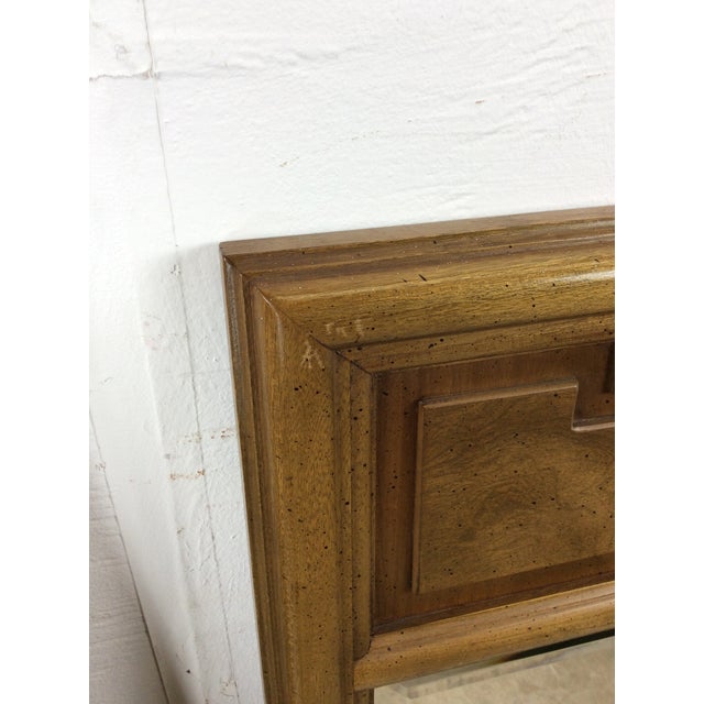 Brown Pair of Mid Century Modern Wall Mirrors With Rectangular Wood Frame and Burlwood Inlay For Sale - Image 8 of 18