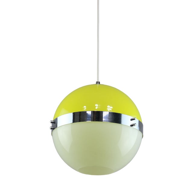 Italian Space Age Yellow Pendant Lamp, 1970s For Sale