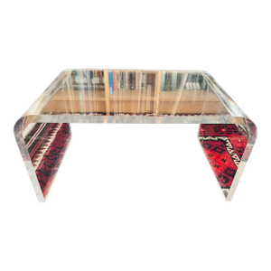 Vintage Lucite Coffee Table Waterfall Style