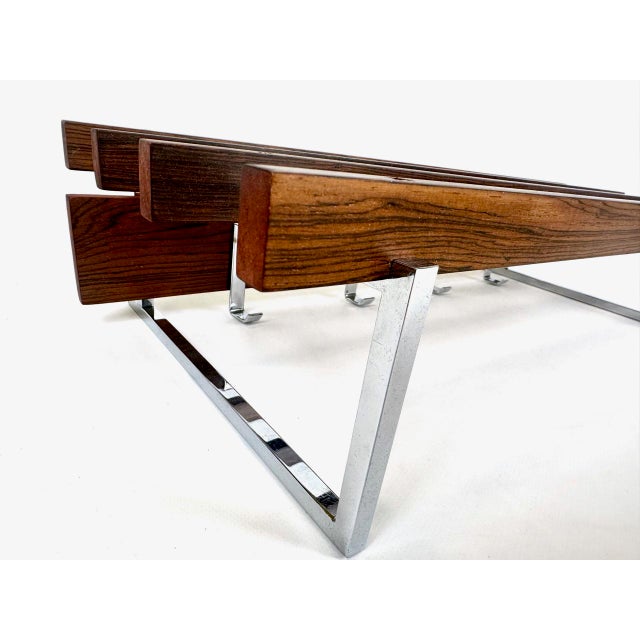 Mid-Century Modern Chromed Rosewood Coat and Hat Rack, 1960s For Sale - Image 4 of 13
