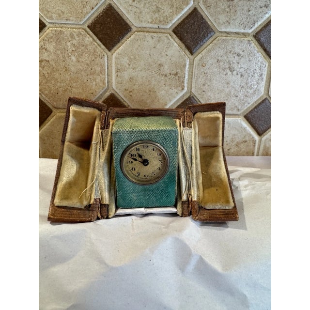 Antique Miniature Swiss Carriage Clock With Guilloche Enamel For Sale - Image 10 of 15