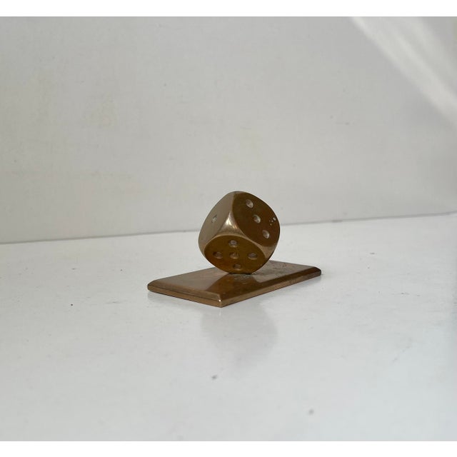 Art Deco Dice Desk Sculpture in Bronze, 1930s For Sale - Image 3 of 8