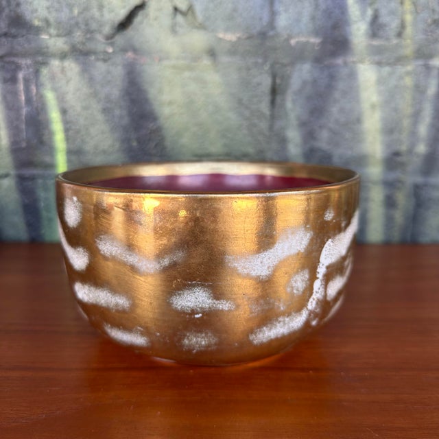 Early 20th Century Waylande Gregory Metallic Gold Glazed Art Deco Bowl For Sale - Image 5 of 12