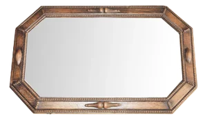 Edwardian Scottish Wall Mounted Carved Bobbin Turned Mirror, 1910