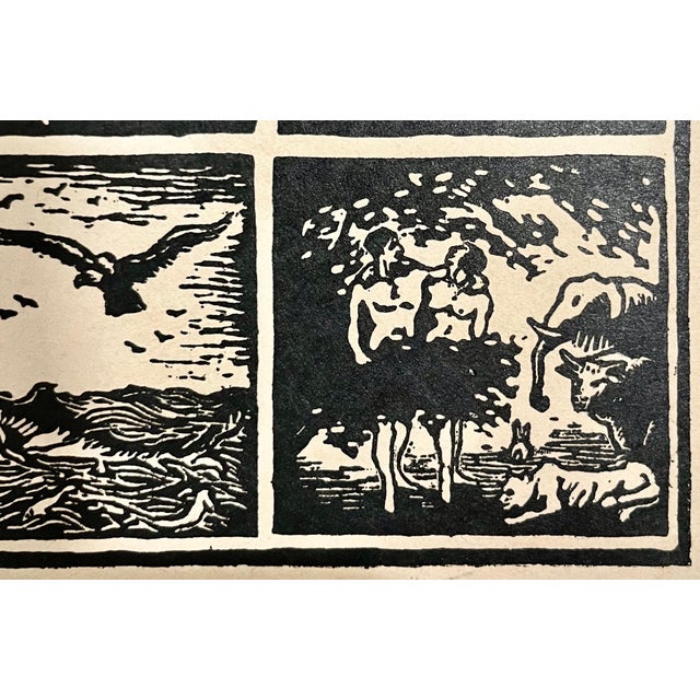 Hermann Israel Fechenbach, Rare 1922 German Jewish Judaica Zion Woodcut Woodblock Print Hermann Fechenbach, 1922 For Sale In Miami - Image 6 of 8