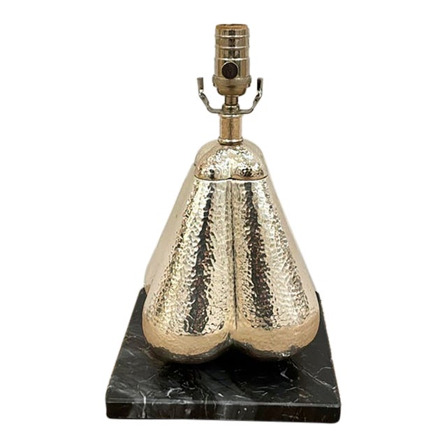 Modern Hammered Nickel Gourd Lamp For Sale