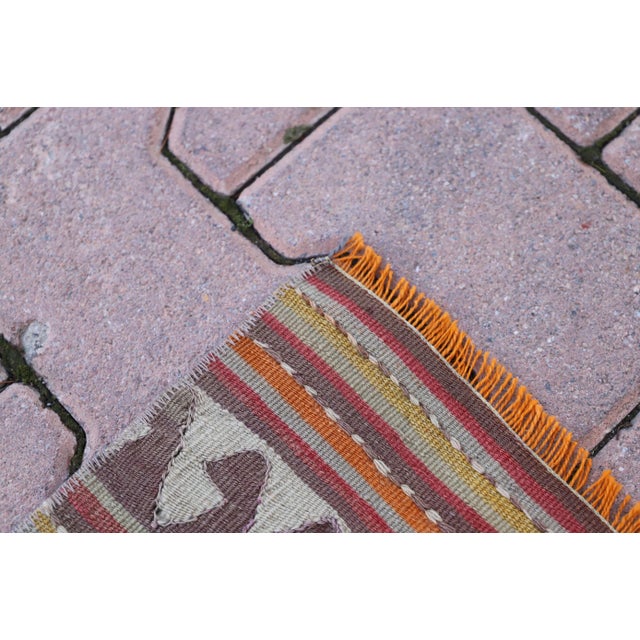 Textile 1960s Vintage Turkish Kilim With Stripe Patterns For Sale - Image 7 of 11