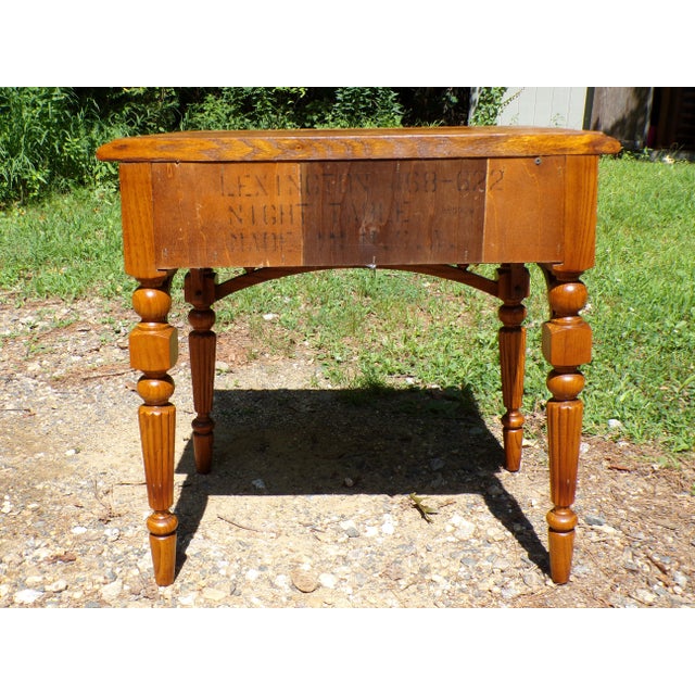 Vintage Solid Oak Lexington Recollections Collection End Table Nightstand For Sale - Image 14 of 14