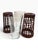 Vintage set of two clear glass tumblers with beautifully woven dark brown wicker sleeves. Each glass features a removable...