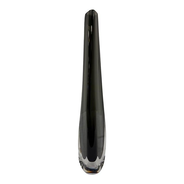 Mid-Century Nils Landberg for Orrefors Smoky "Dusk" Sommerso Glass Vase - Model 3558 For Sale