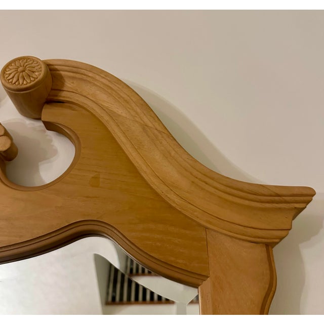 Mid 20th Century Vintage Hand-Carved Chippendale Style Solid Wood Wall Mirror 33.25”x48”x2.75” For Sale - Image 5 of 10