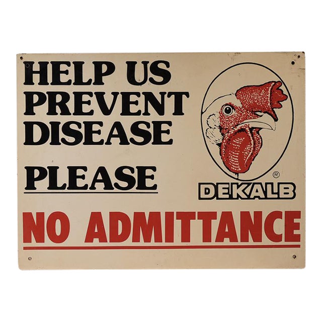 Late 20th Century DeKalb AgResearch Disease Prevention Farm Sign For Sale