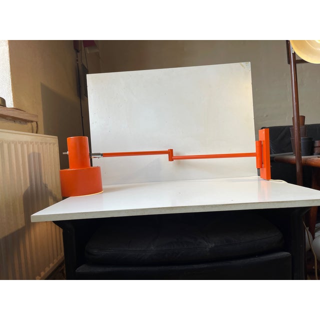 Metal Orange Scale Swing Arm Wall Lamp by Jo Hammerborg for Fog & Mørup, 1970s For Sale - Image 7 of 14