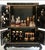 Vintage Chinoiserie Black Lacquered Large 4 Door Soapstone Decorative Storage Cabinet For Sale - Image 17 of 18