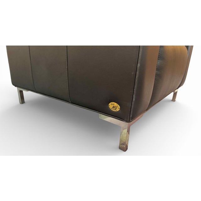 Design Ns Tufted Leather Lounge Chair For Sale In Miami - Image 6 of 9