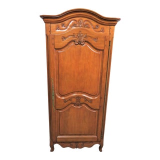 Late 20th Century Louis XV French Cherry Carved Armoire For Sale