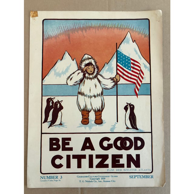 This poster was designed to grace a 1930's schoolroom, one of a wonderful series of character-building graphics for...